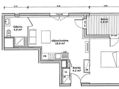 APPARTEMENT TYPE 2 A VENDRE - DIJON - 41,2 m2 - 175000 €