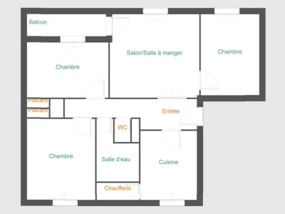 APPARTEMENT T4 A VENDRE - DIGOIN - 72,18 m2 - 60000 €