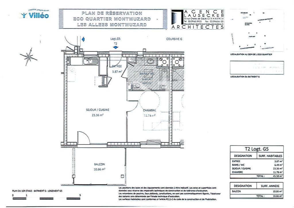 APPARTEMENT T2 A LOUER - DIJON - 45.61 m2 - 680 &euro; charges comprises par mois