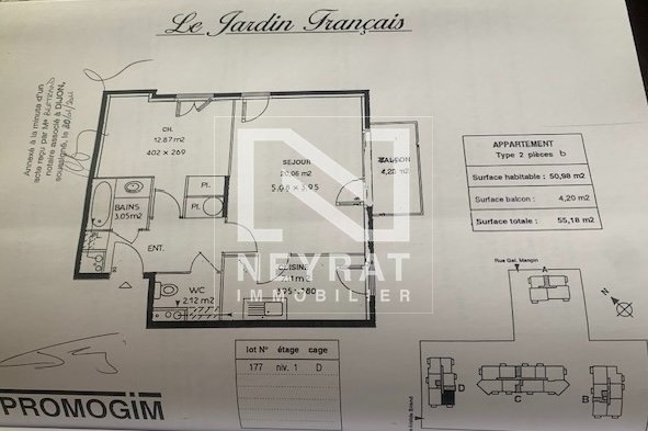 T2 en rez-de-chaussée avec balcon A VENDRE - DIJON Maladière - 51.06 m2 - 160 000 &euro;