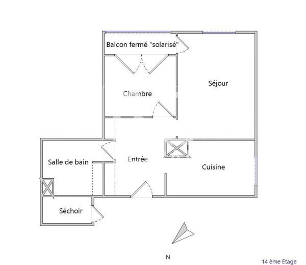 DERNIER TAGE LUMINEUX AVEC BALCON ET PARKING A VENDRE - DIJON TIRE PESSEAU - 45.5 m2 - 69500€