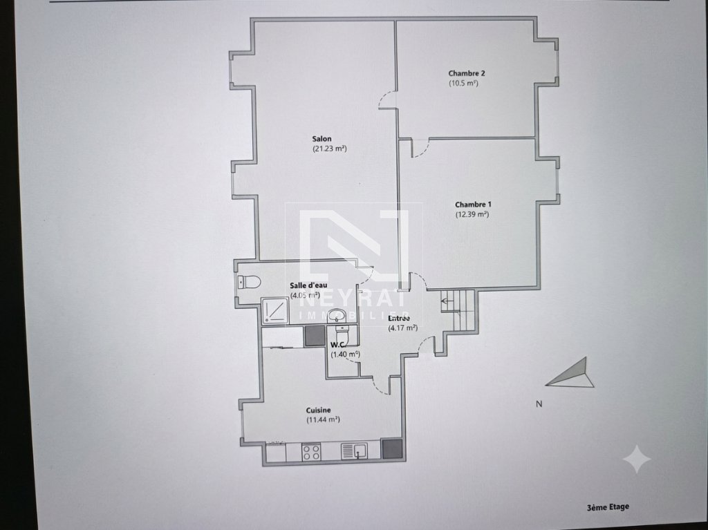Type 3 65.27 m2 avec cave 2 garages vendus loués A VENDRE - AUXONNE - 65.27 m2 - 105 000 &euro;